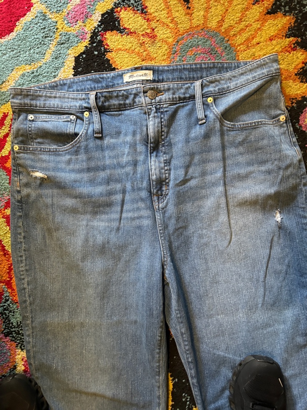 Madewell Men’s Straight Jeans in Faded Blue Denim